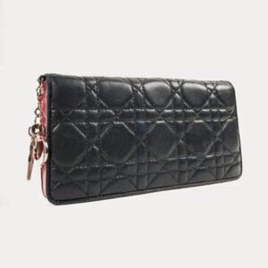 Dior Lady Dior Black Cannage Flap Wallet